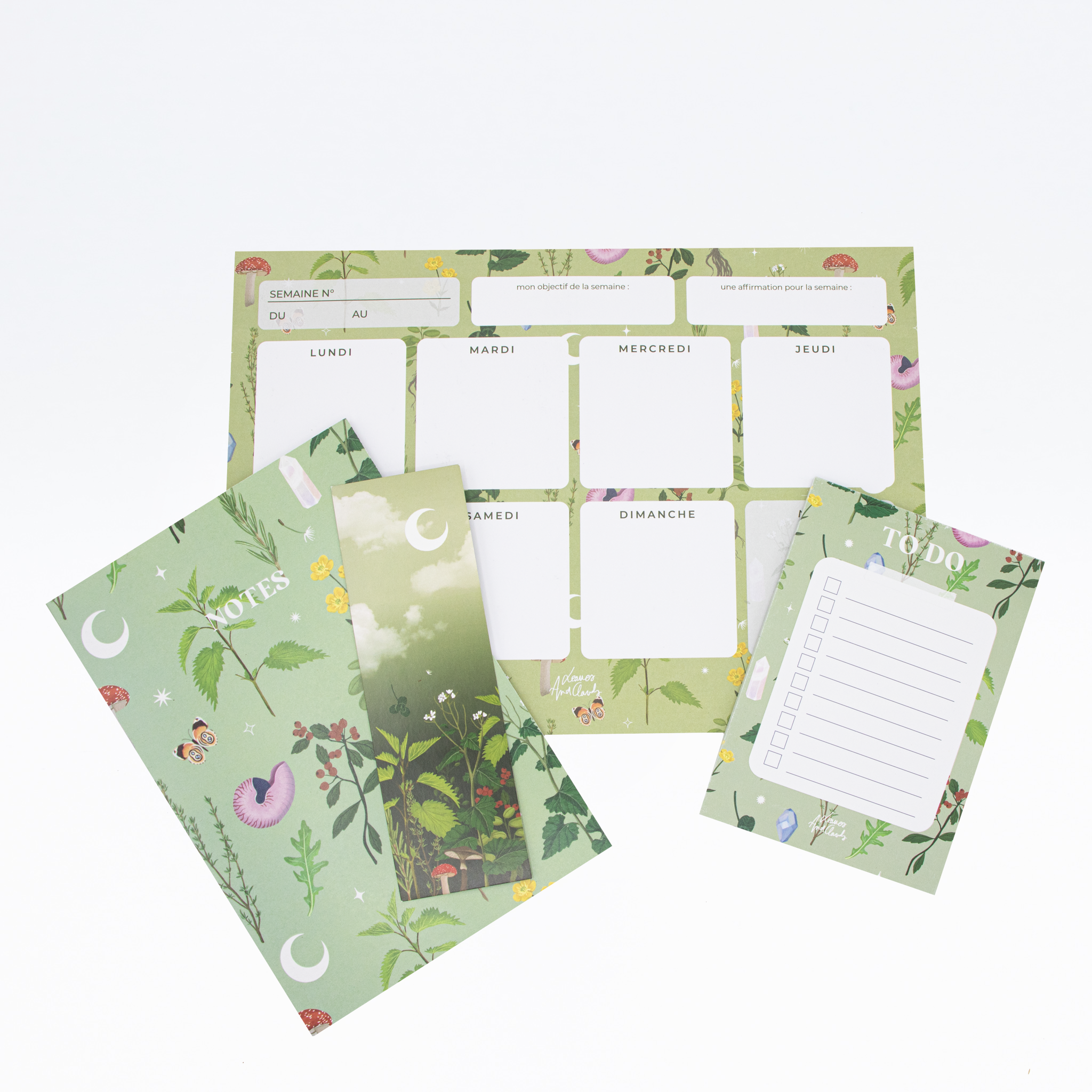 Agenda semainier A4 - Collection Herbier - Leaves & Clouds