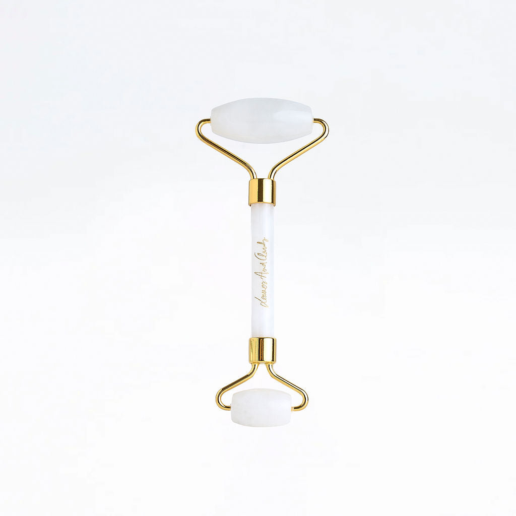 ROULEAU DE MASSAGE QUARTZ BLANC