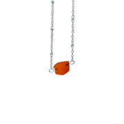 COLLIER AVEC PETITE PIERRE NATURELLE SERTIE